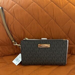 Michael Kors Brown Wristlet Wallet